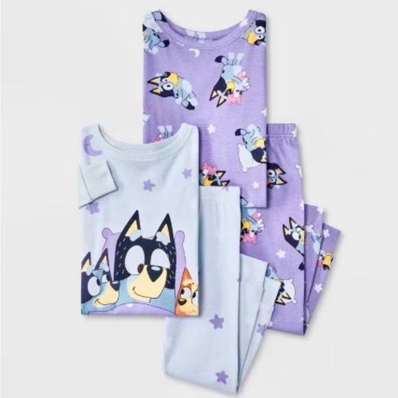 Other - 🌸2/$20 NWT Toddler Girl's 4 pcs Bluey Cotton Long Sleeve Pajama Sets Size 18M